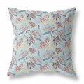 Palacedesigns 20 in. Roses Indoor & Outdoor Throw Pillow Light Blue Indigo & Red PA3097648
